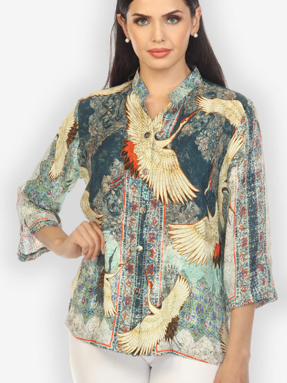 Jackets Crane Vintage Silk Blend Blouse