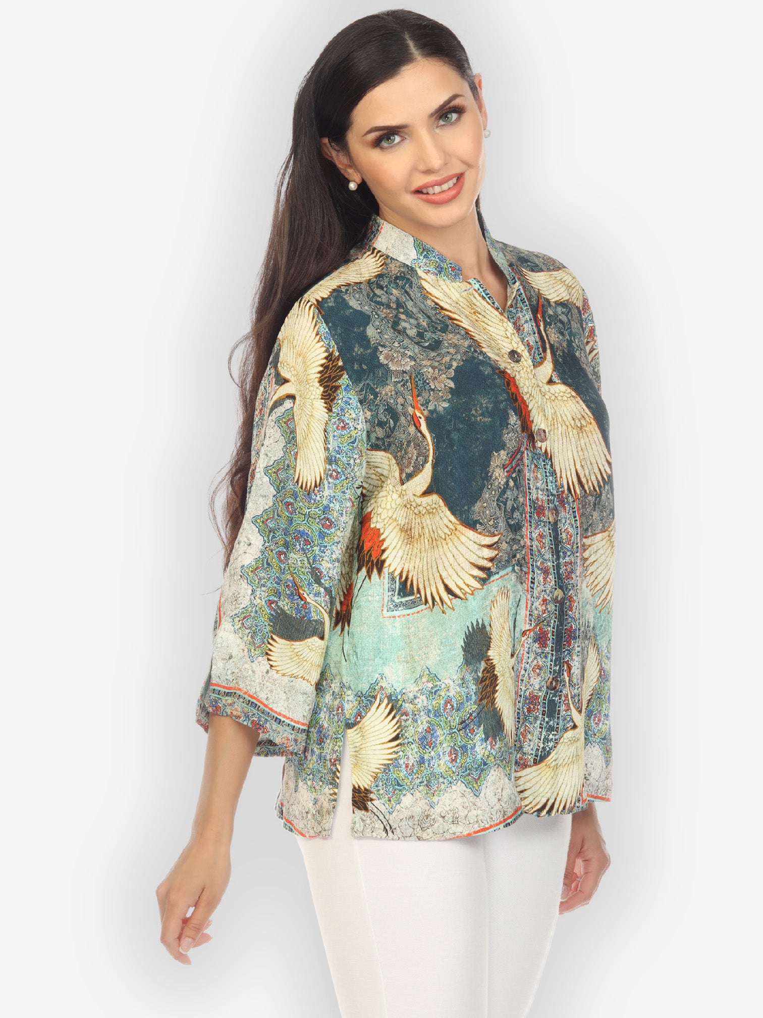Jackets Crane Vintage Silk Blend Blouse