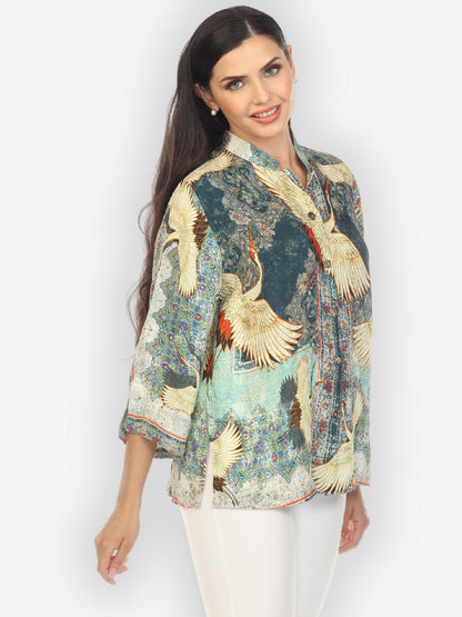 Jackets Crane Vintage Silk Blend Blouse