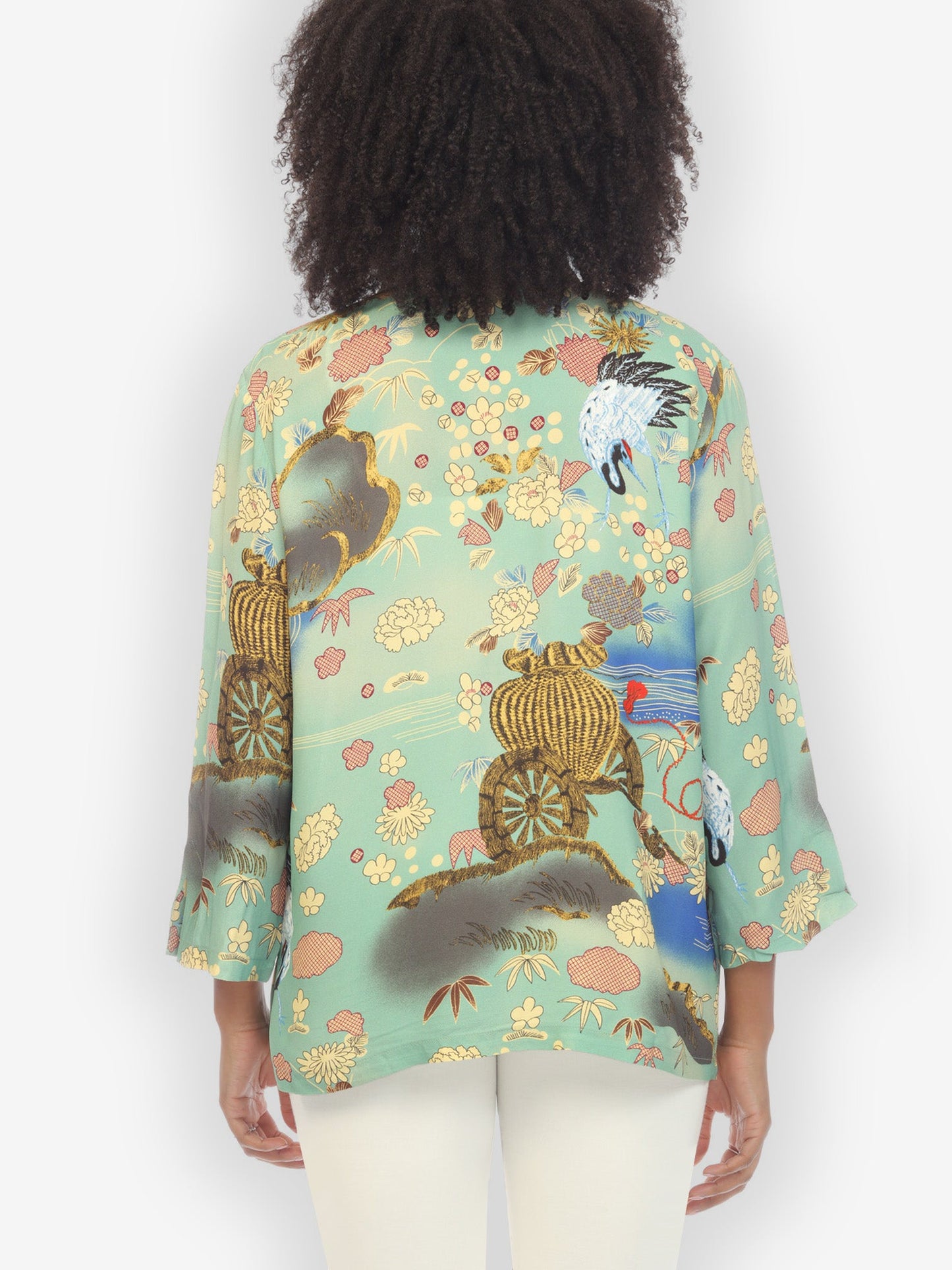 Jackets Crane Water Flower Citron Style Blouse