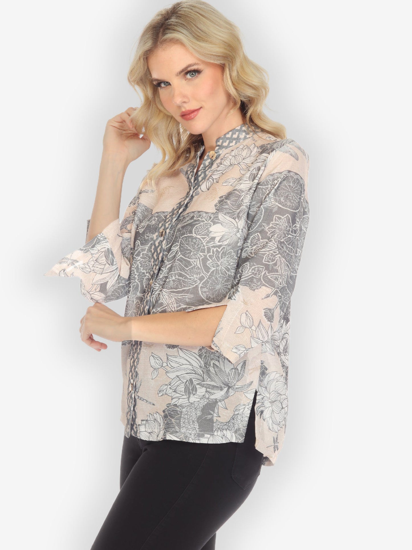 Jackets Dragonfly with Lotus Rayon Blouse