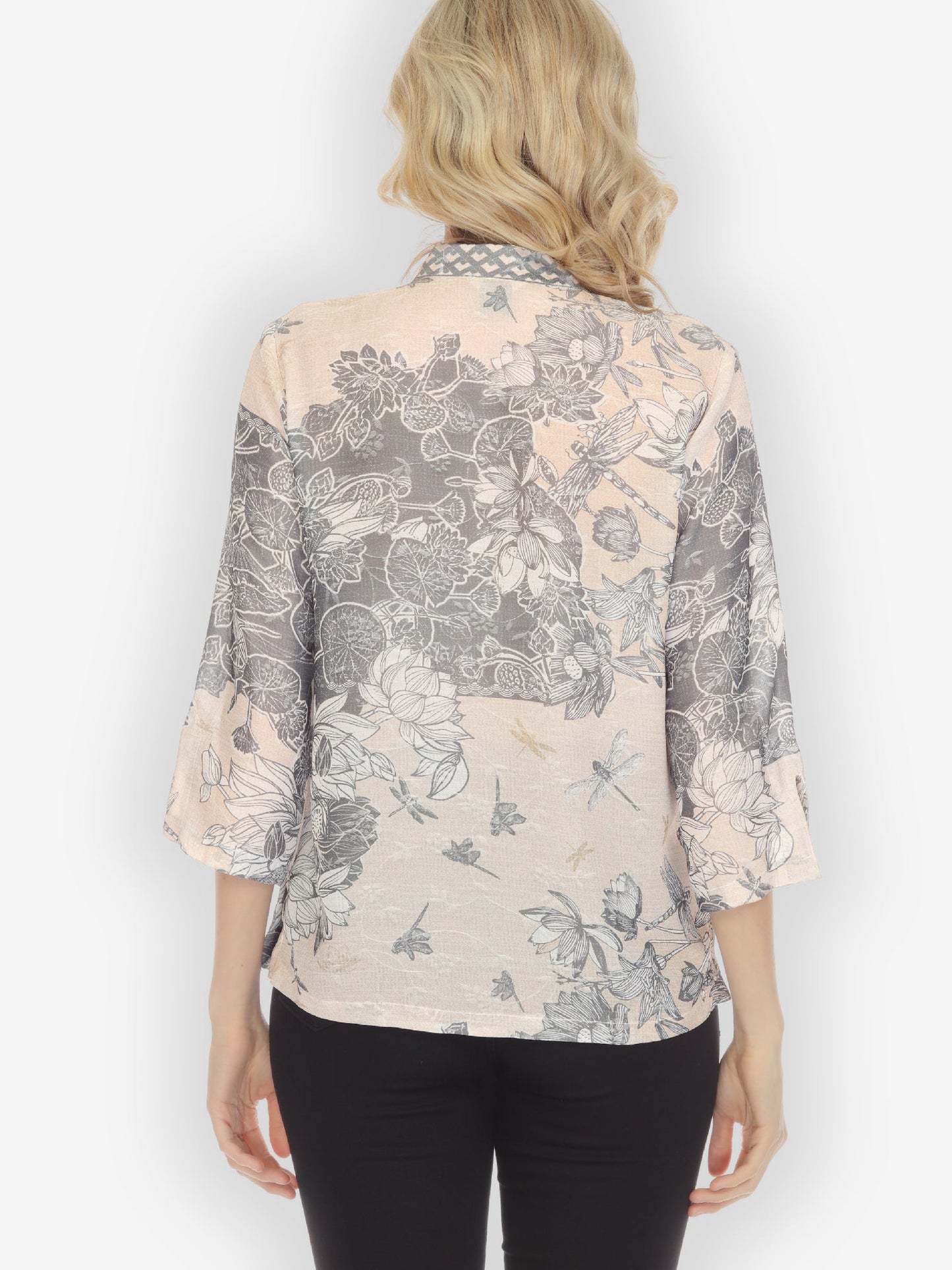 Jackets Dragonfly with Lotus Rayon Blouse