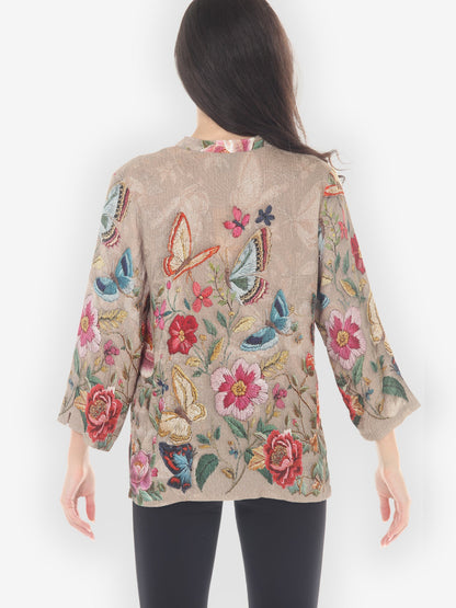 Citron Classic Blouse Embroidery Butterfly and Flower Citron Style Blouse