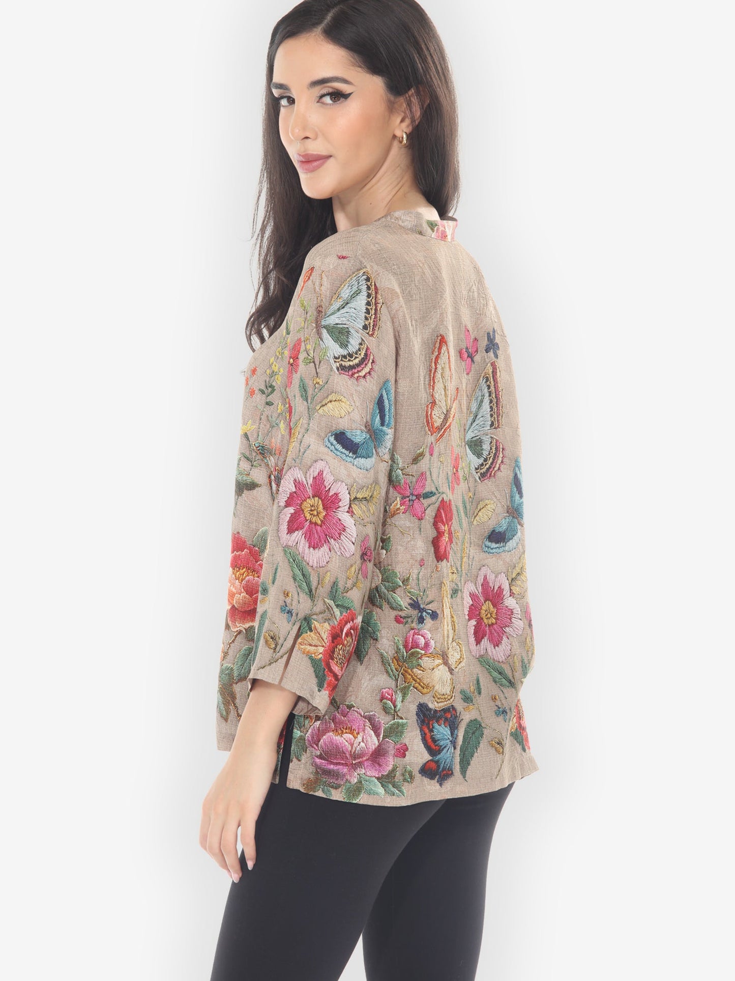 Citron Classic Blouse Embroidery Butterfly and Flower Citron Style Blouse