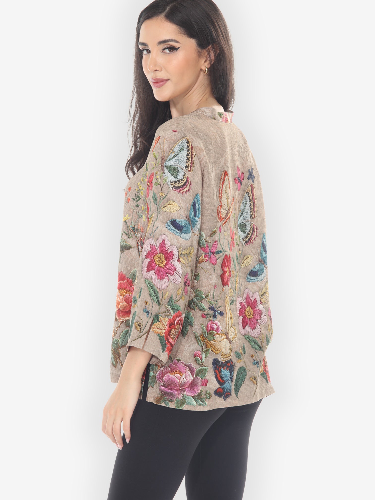Citron Classic Blouse Embroidery Butterfly and Flower Citron Style Blouse