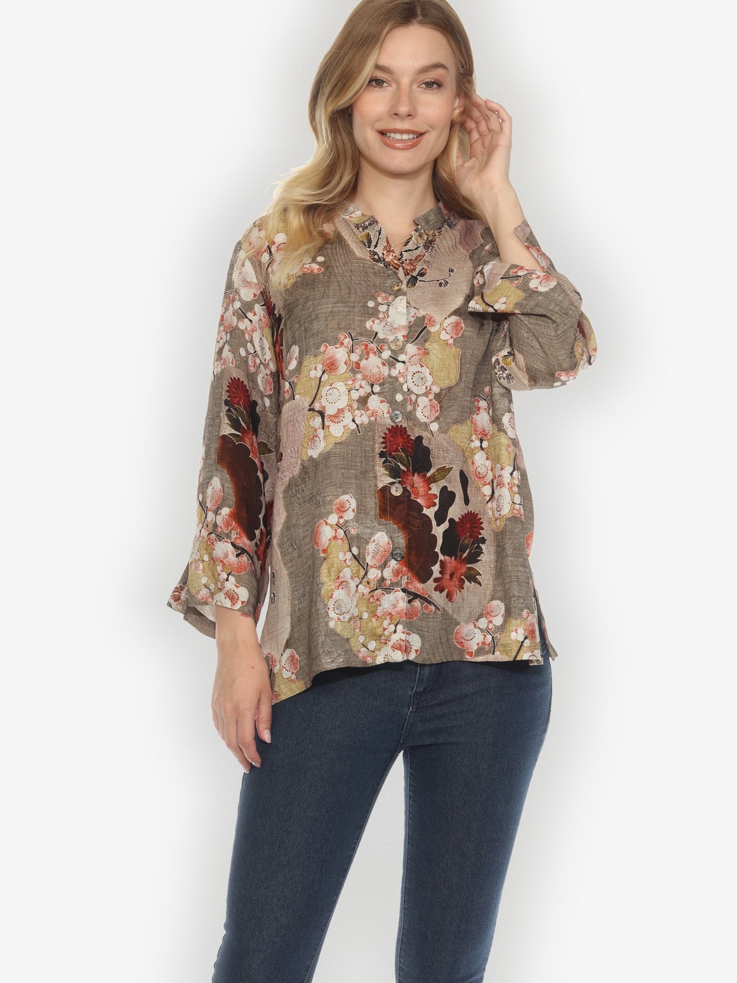 Jackets Fans Cherry Blossom Silk Blouse