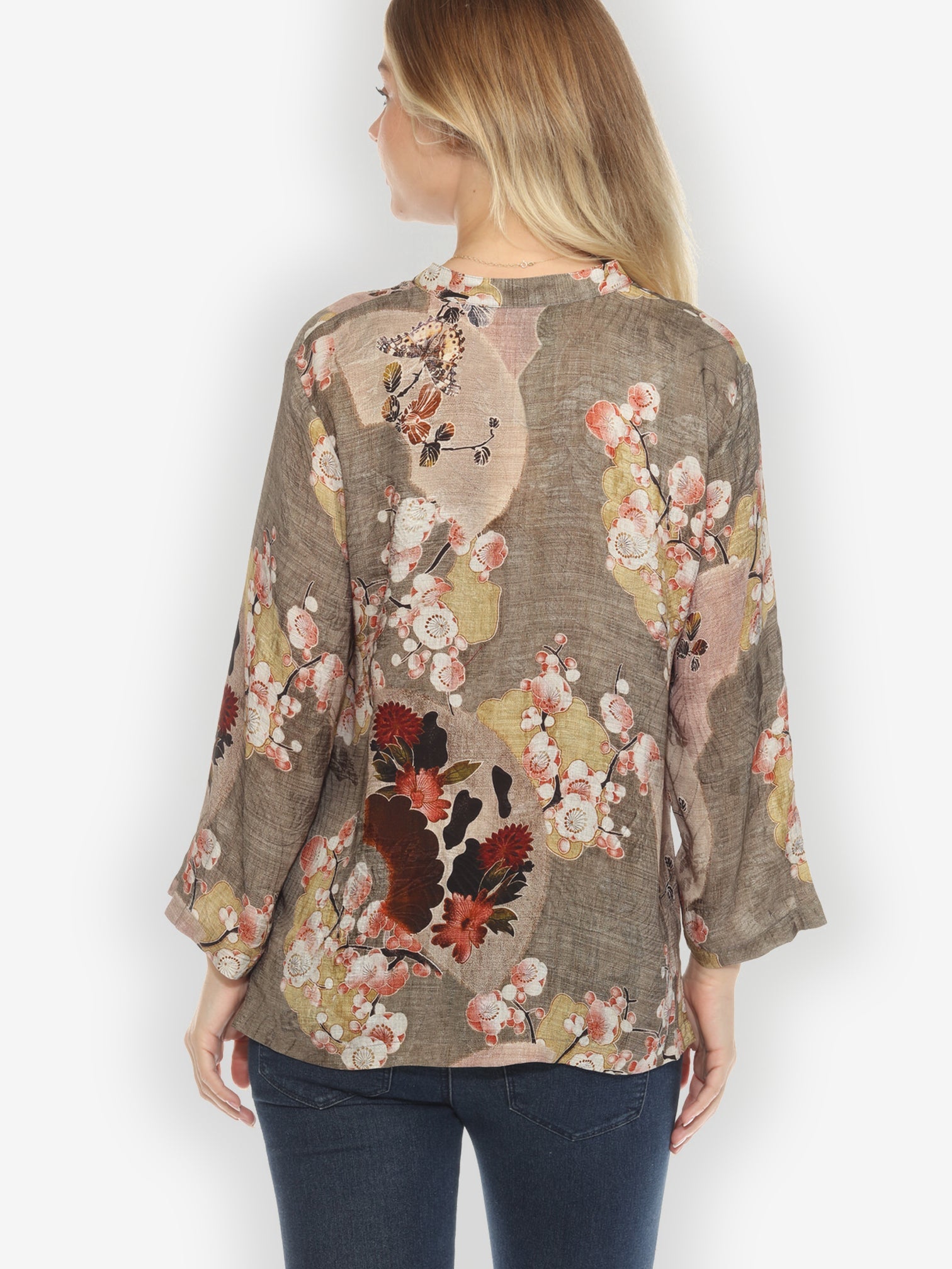 Jackets Fans Cherry Blossom Silk Blouse