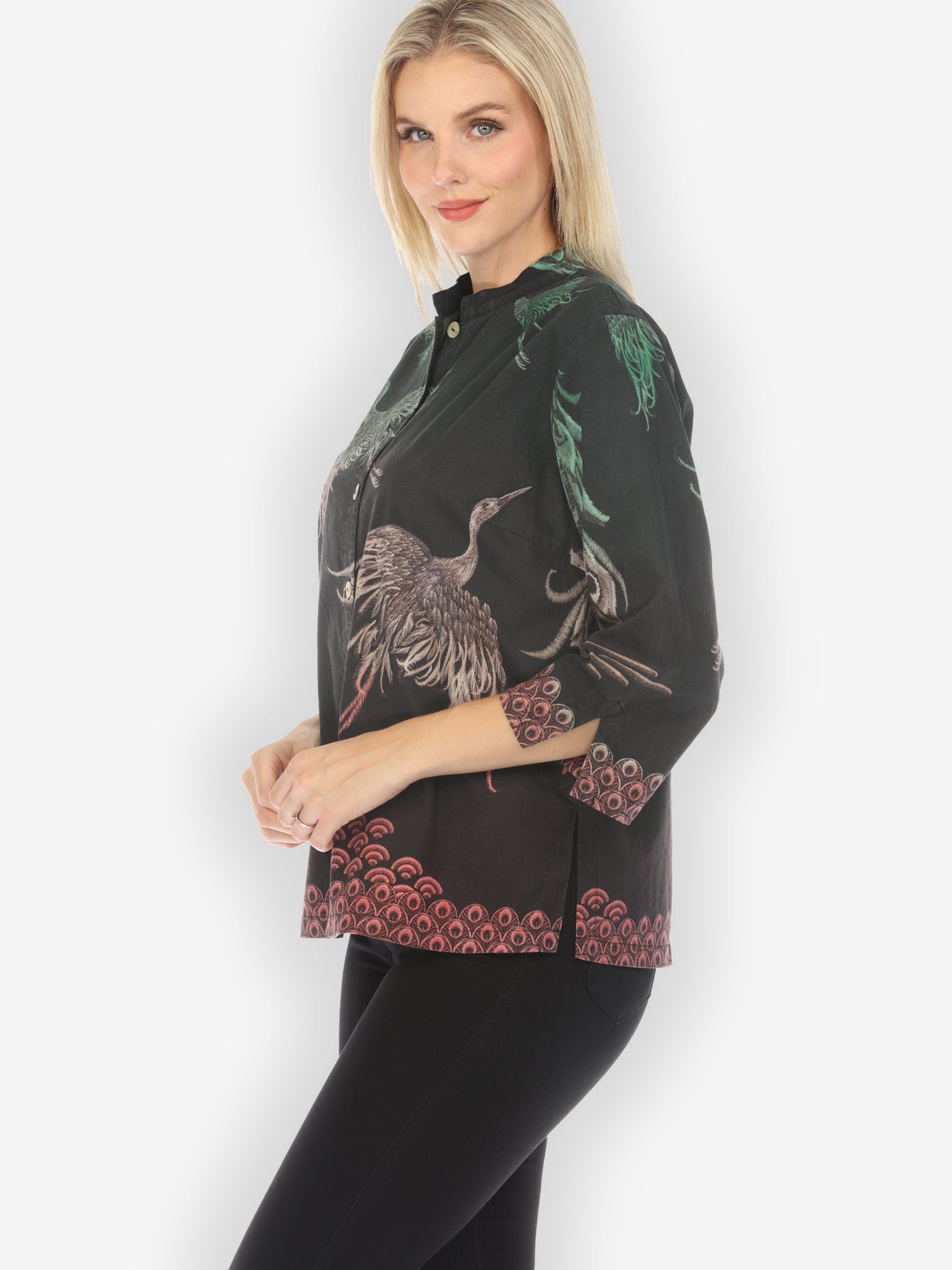 Jackets Flow Crane Silk Cotton Hand Dyed Blouse