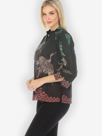 Jackets Flow Crane Silk Cotton Hand Dyed Blouse