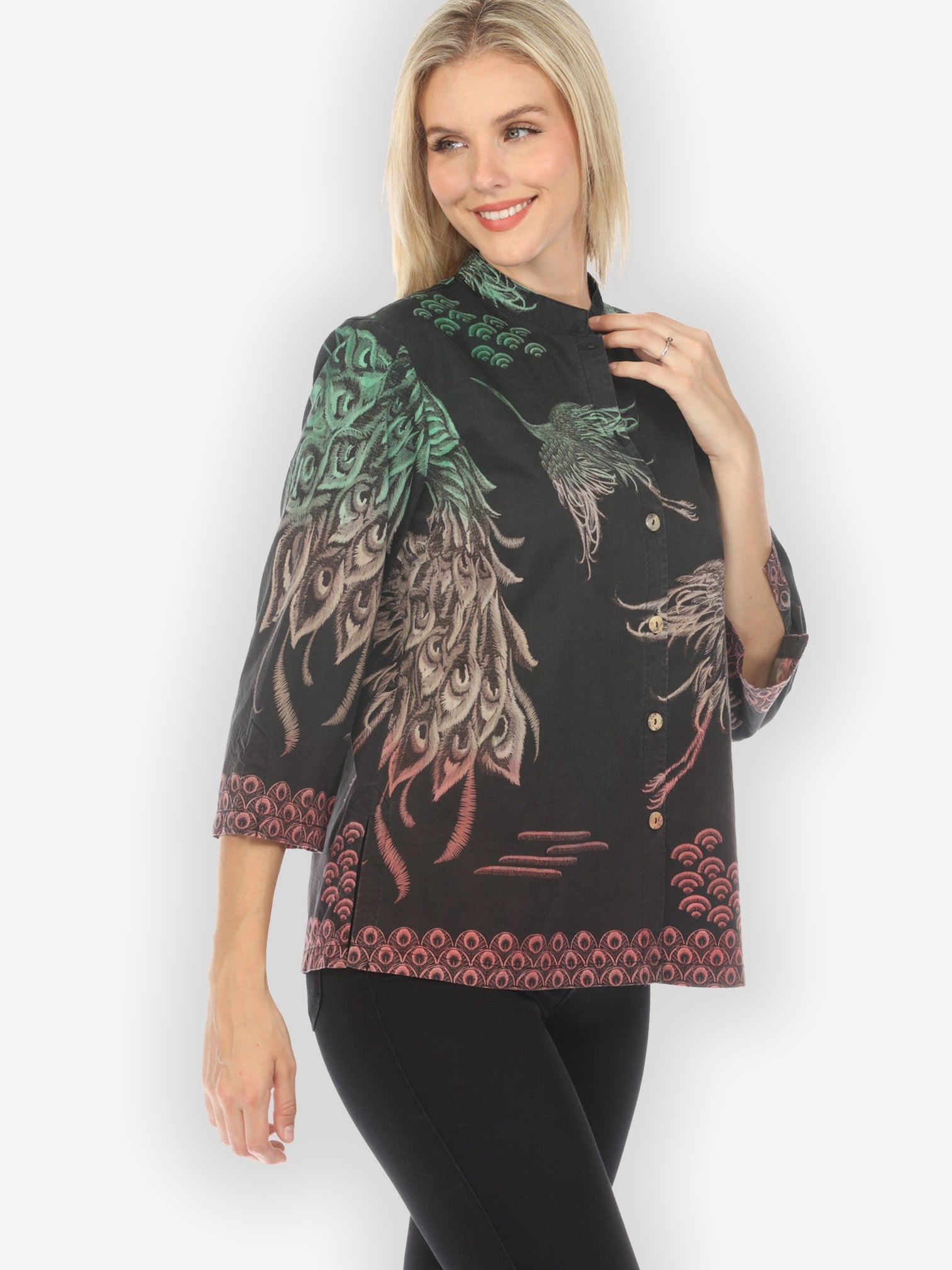 Jackets Flow Crane Silk Cotton Hand Dyed Blouse