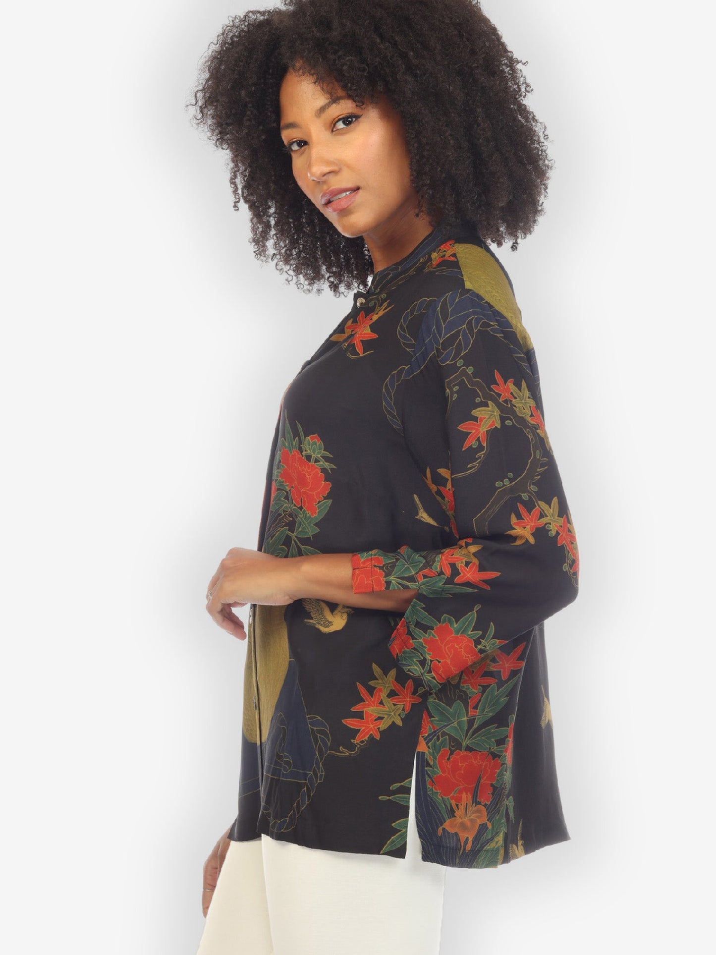 Jackets Floral Vase Rope Citron Style Blouse