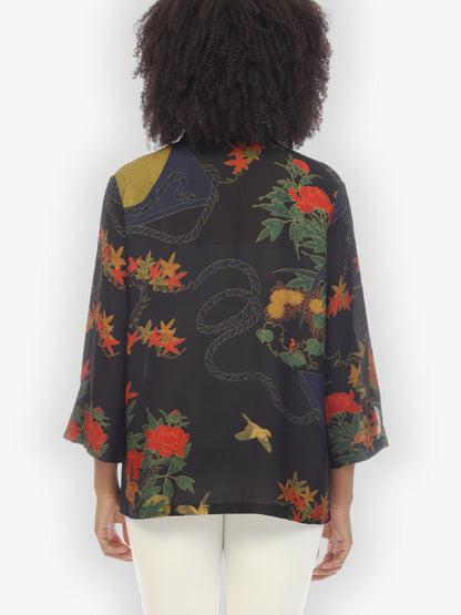 Jackets Floral Vase Rope Citron Style Blouse