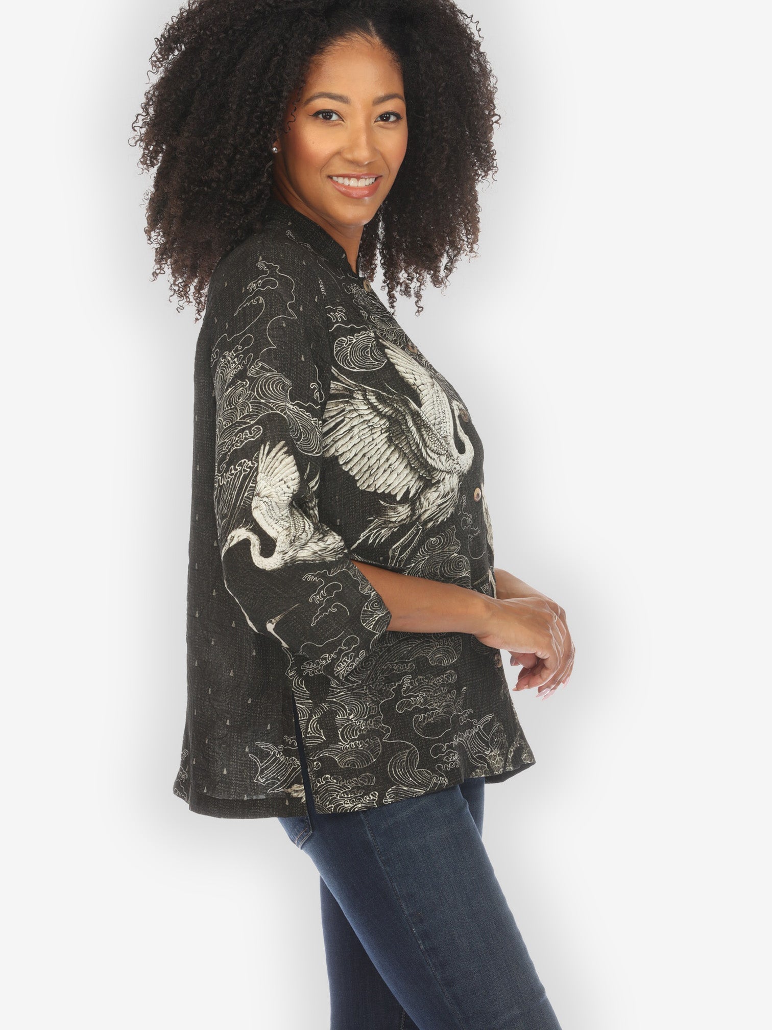 Jackets Galaxy Crane Silk Blend Blouse