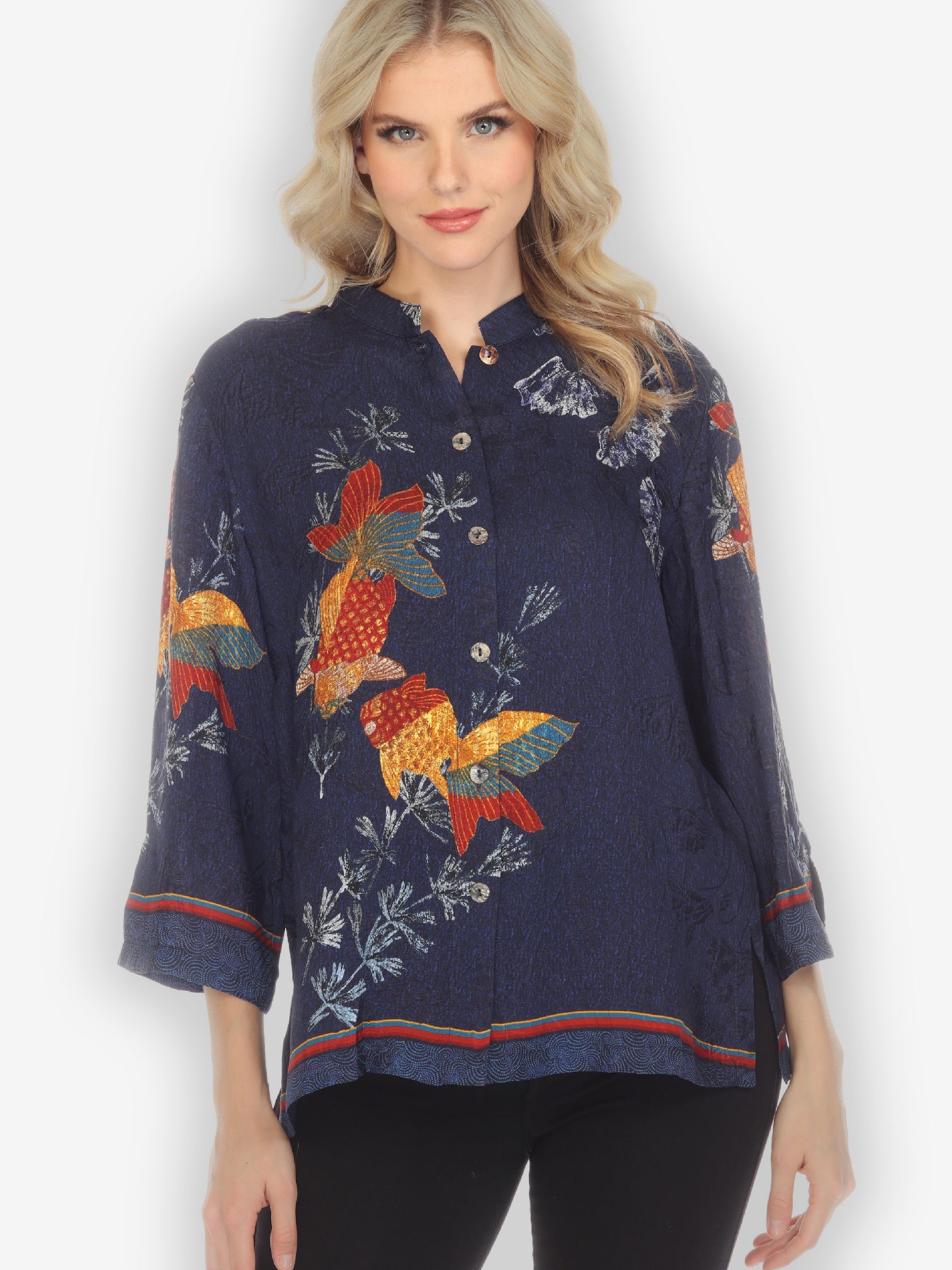 Jackets Good Luck Fish Silk Blend Blouse