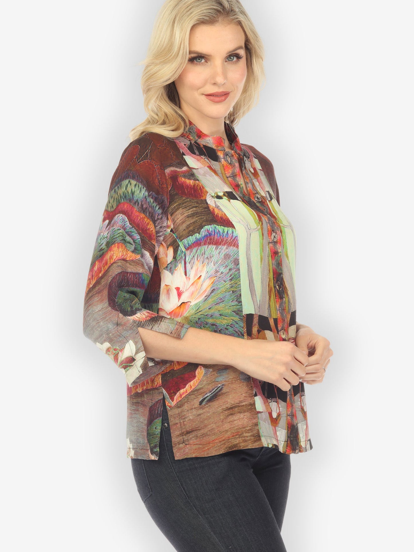 Jackets Giant Water Lily Silk Blouse