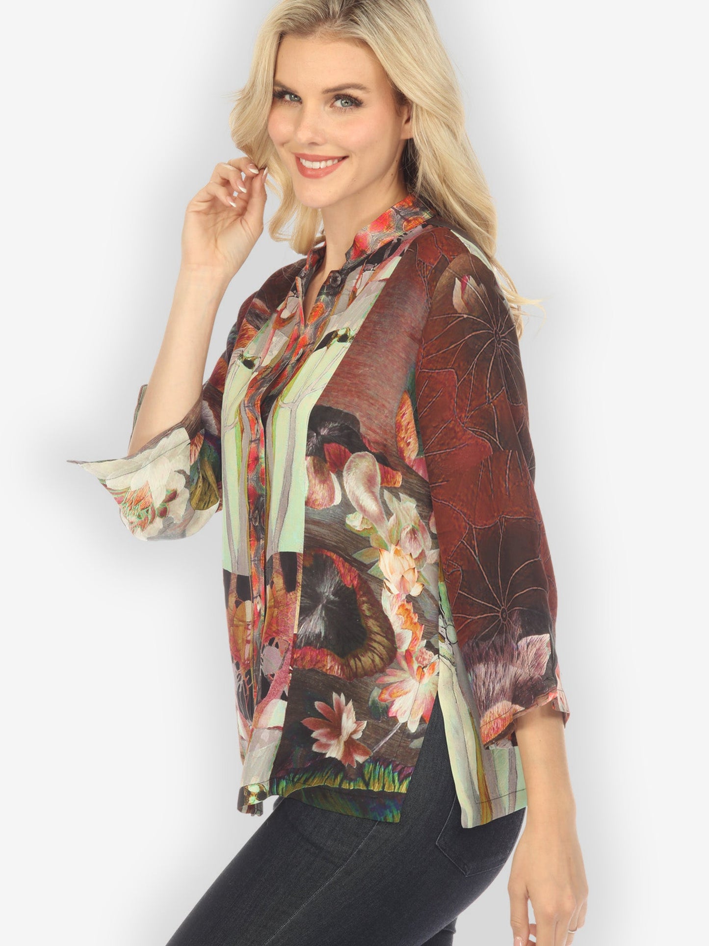 Jackets Giant Water Lily Silk Blouse
