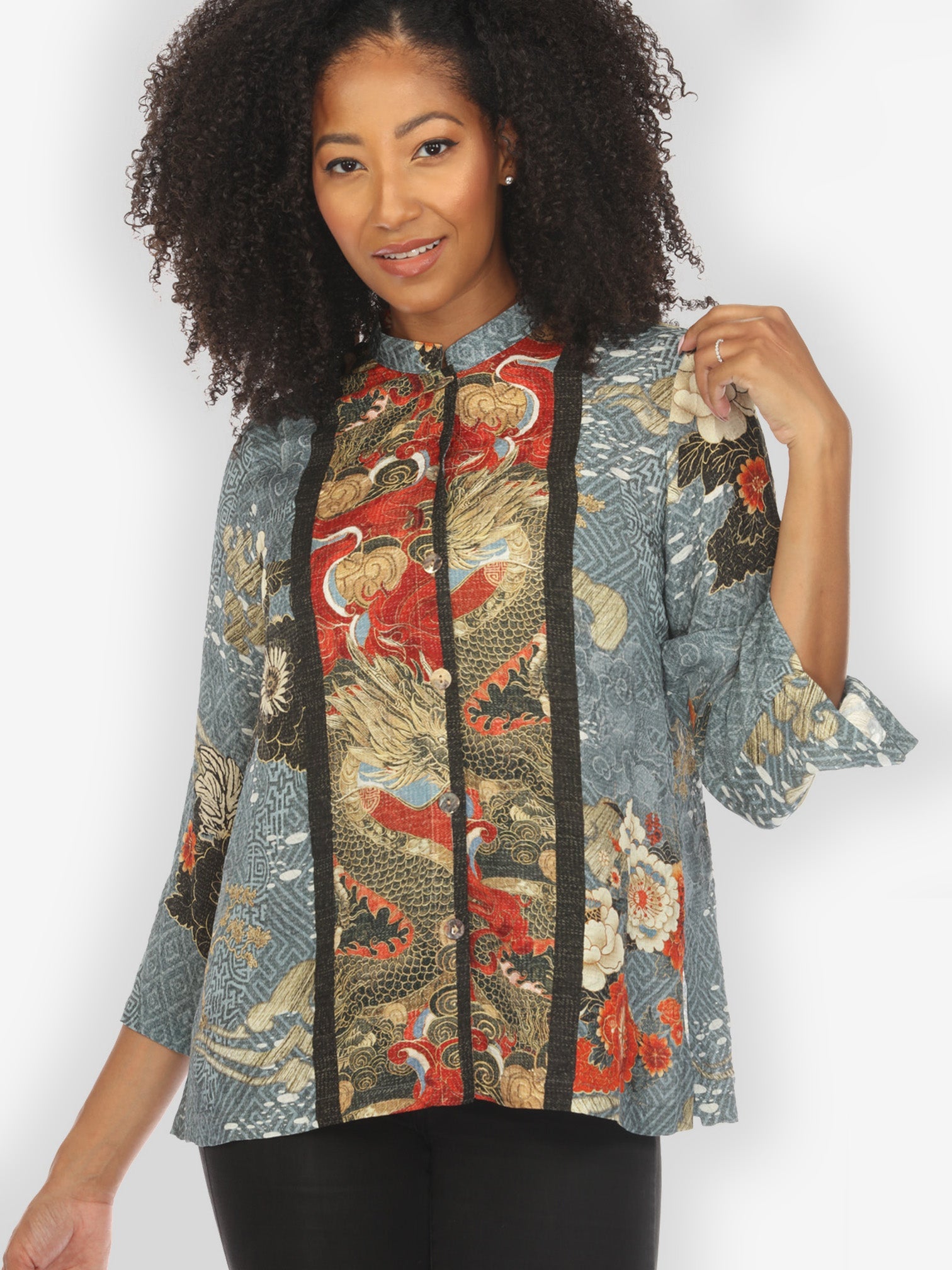 Jackets Happy Dragon Silk Blend Blouse