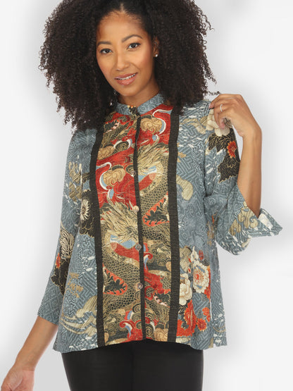 Jackets Happy Dragon Silk Blend Blouse