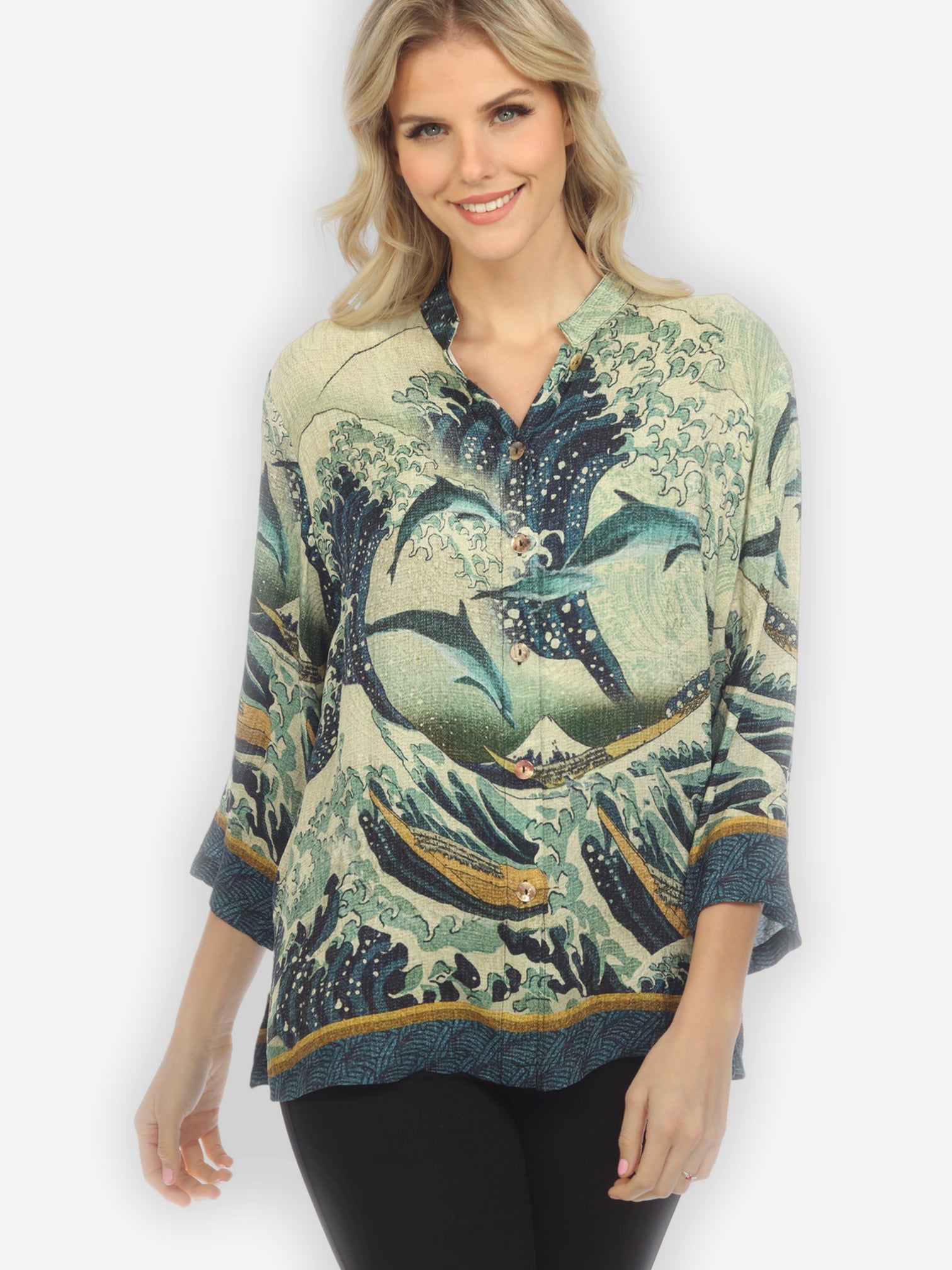 Jackets Japanese Wave Silk Blouse