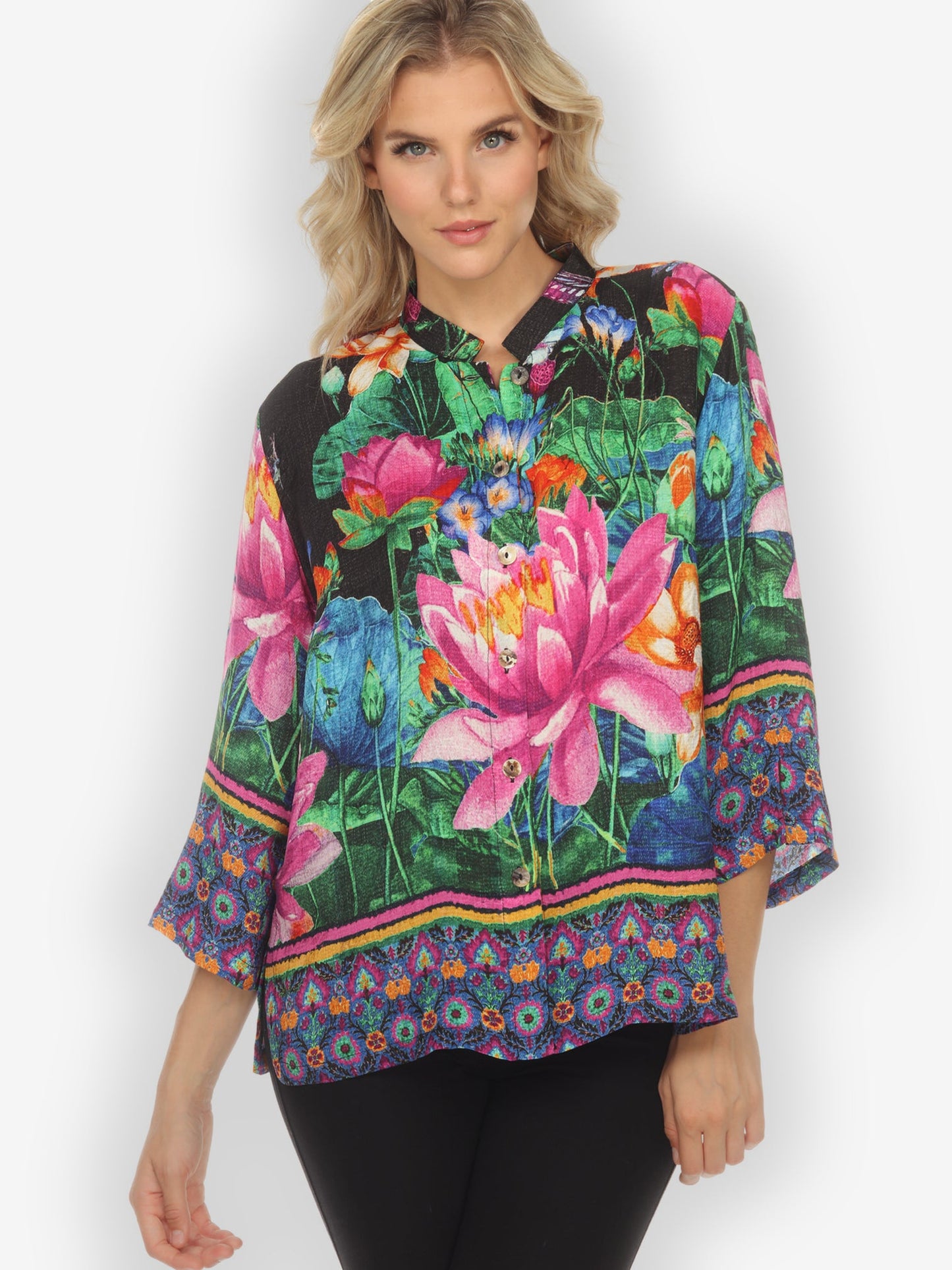 Jackets Lotus and Beauty Citron Style Silk Blouse