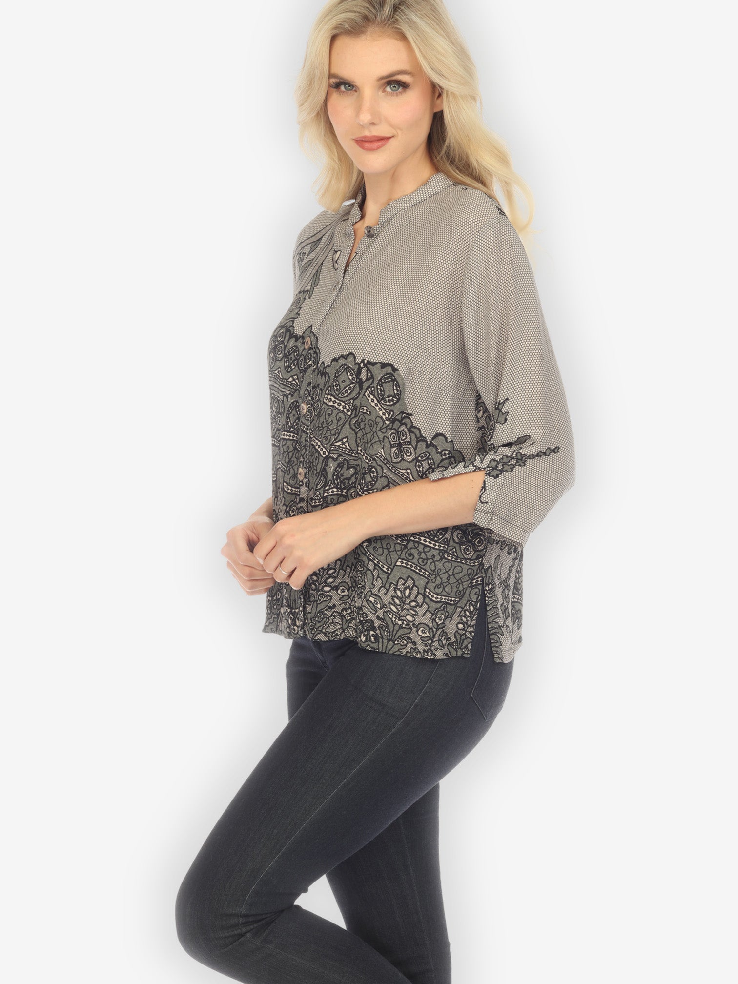 Jackets Lace Gray Classic Blouse