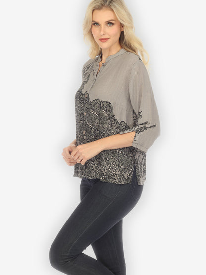 Jackets Lace Gray Classic Blouse