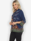 Mums and Border Silk Blouse