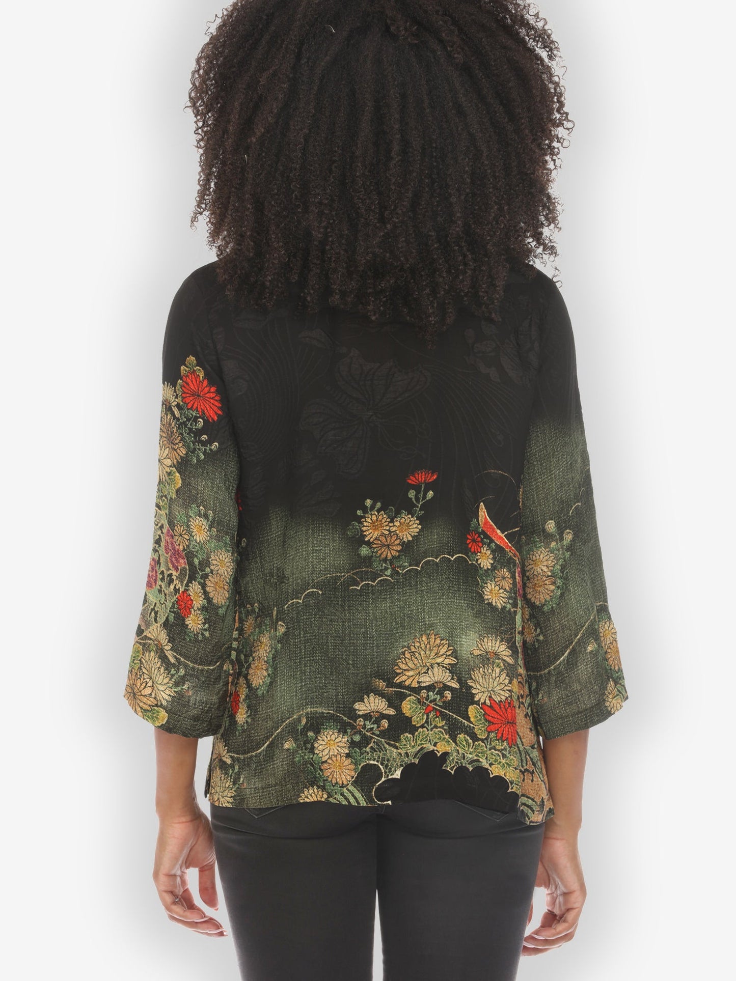 Jackets Magic Organic Beauty in Black Silk Blouse