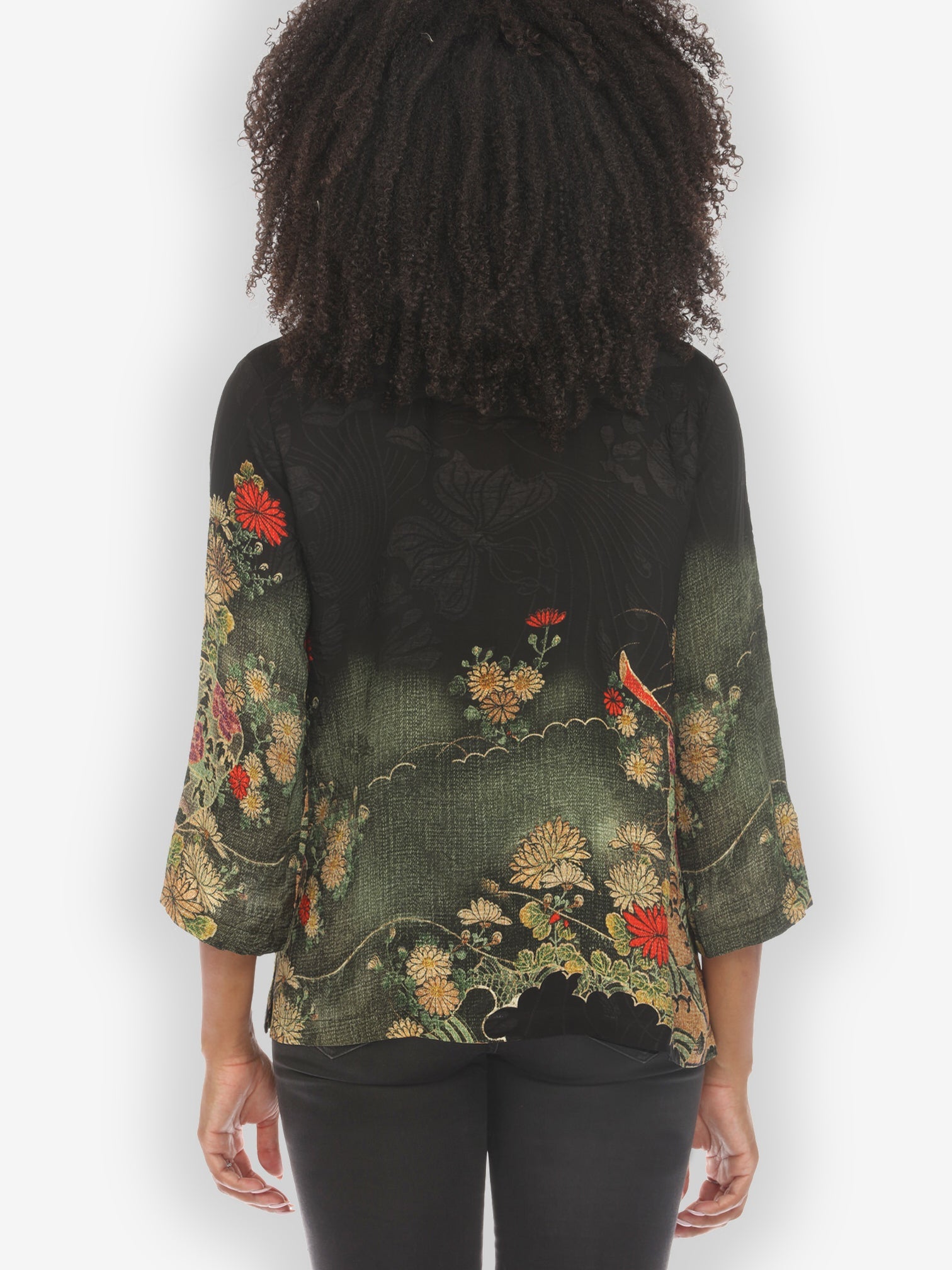 Jackets Magic Organic Beauty in Black Silk Blouse