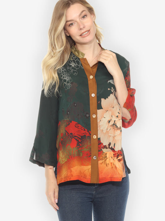 Citron Style Blouse Nature Sunlight Classic Citron Silk Blouse