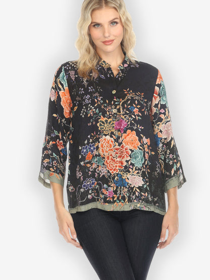 Jackets Queenly Radiant Charm in Coral Silk Blouse