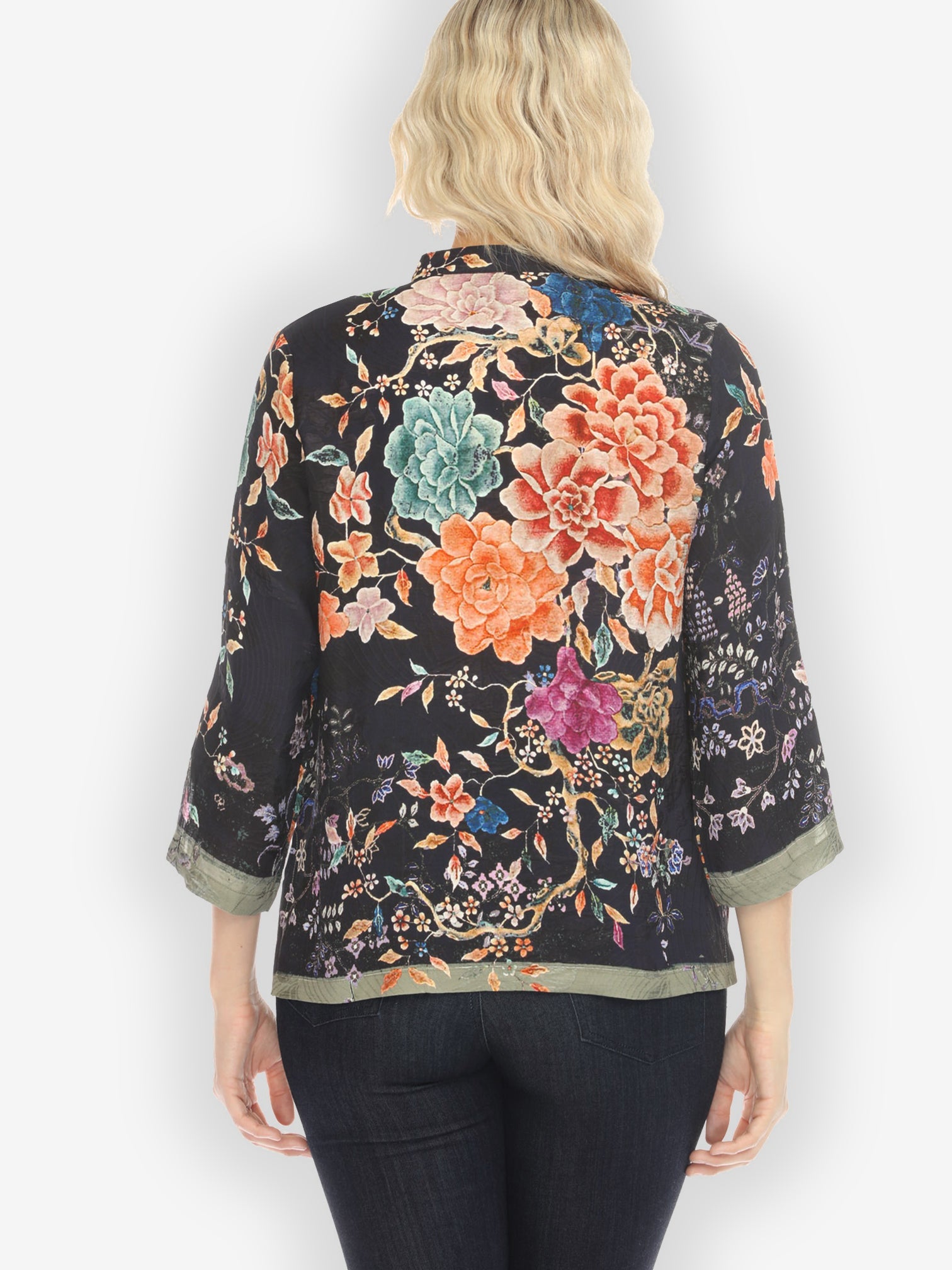 Jackets Queenly Radiant Charm in Coral Silk Blouse