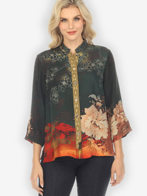 Sunrise and Nature Silk Blouse
