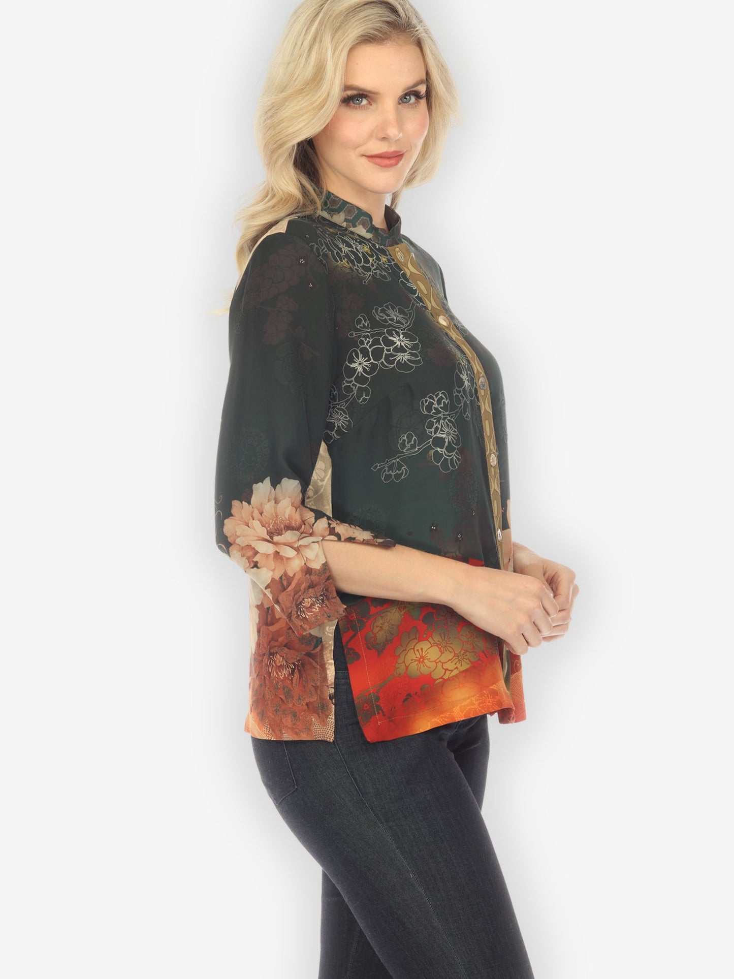 Citron Style Blouse Sunrise and Nature Silk Blouse