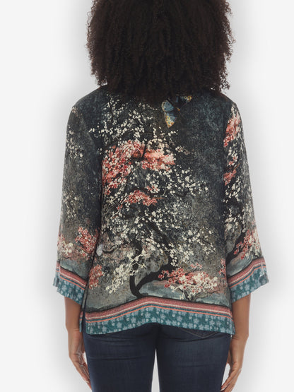 Classic Citron Style Blouse Sakura Night Silk Blouse