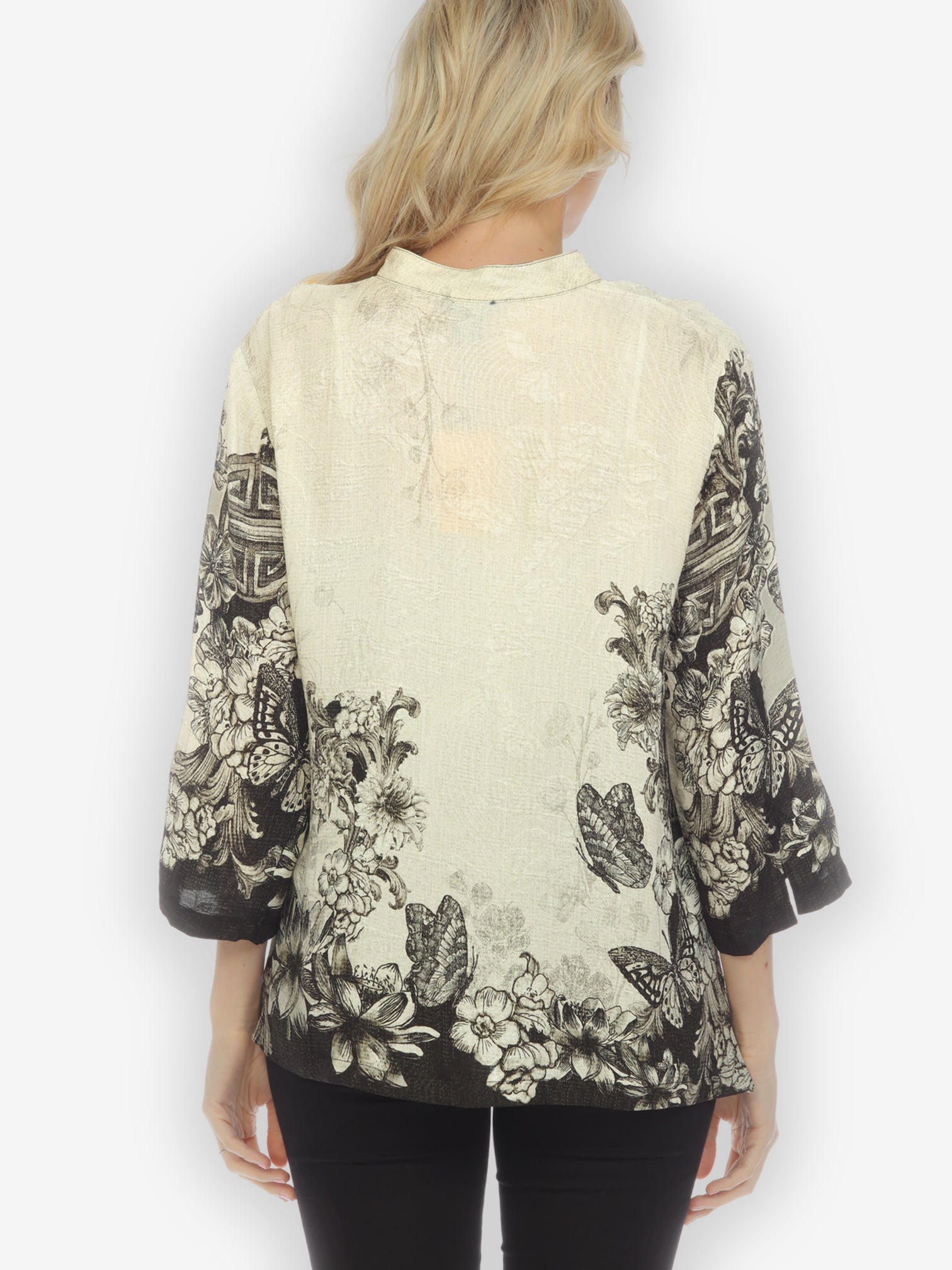 Classic Citron Style Blouse Tasteful Butterfly Art Silk Blouse
