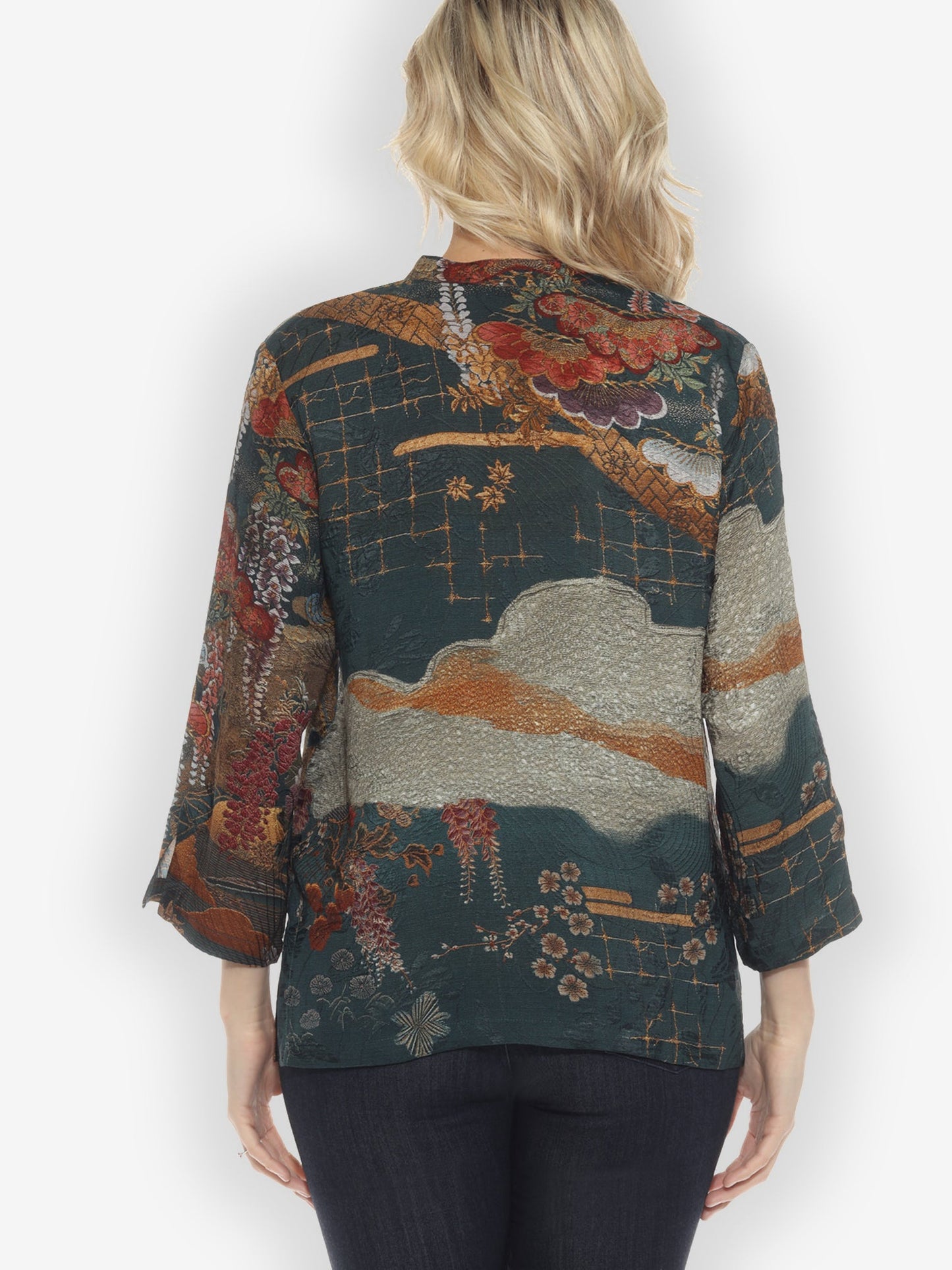 Citron Style Blouse Tapestry Wisteria Silk Blouse