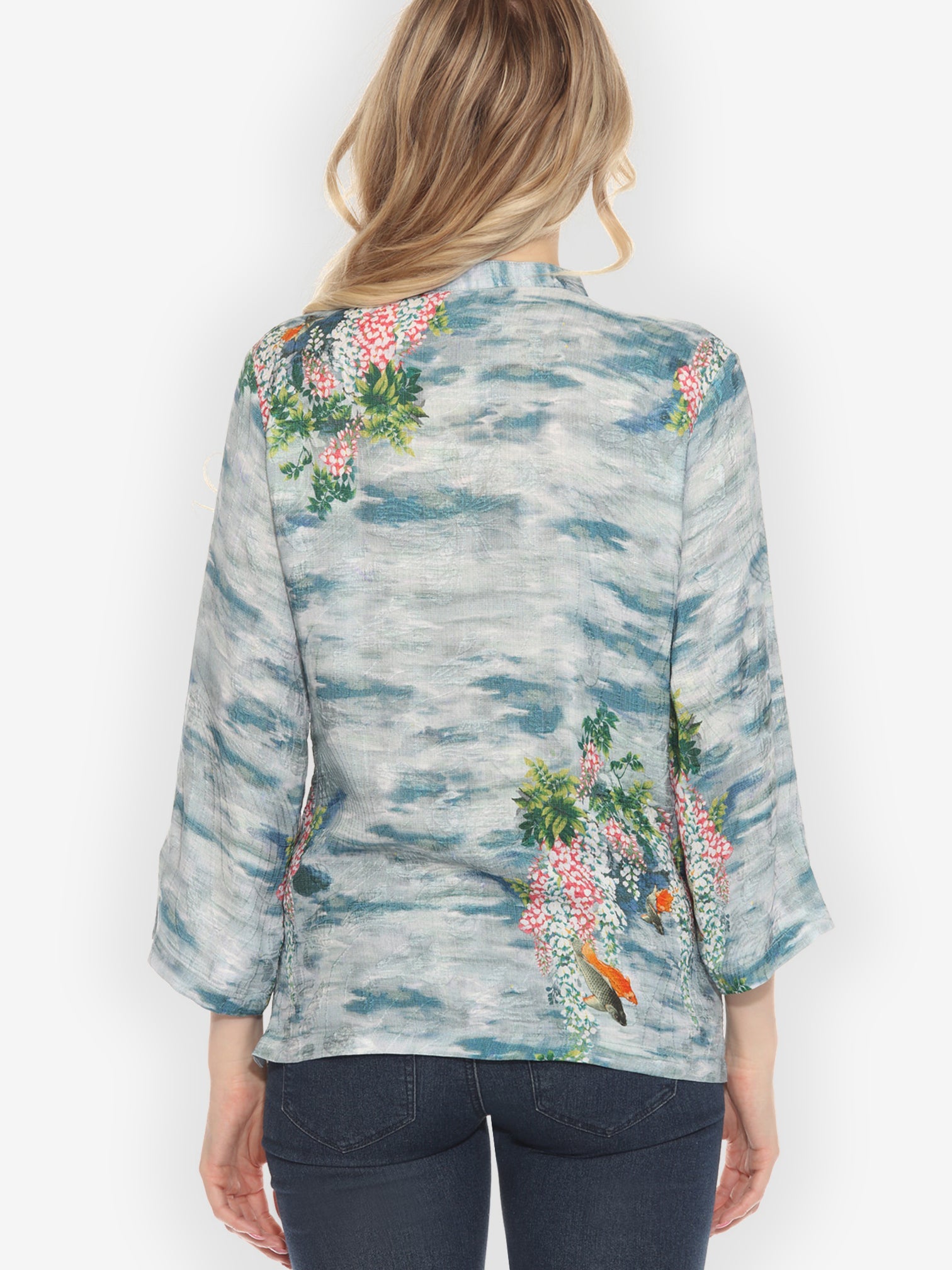 Citron Style Blouse Water and Koi Classic Citron Silk Blouse