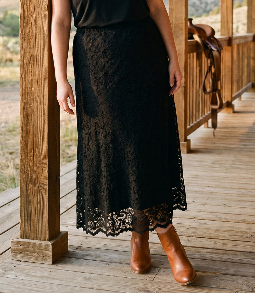 bottom Lace Midi Skirt