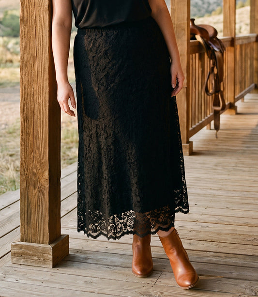 bottom Lace Midi Skirt