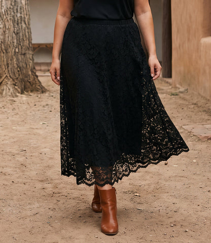 bottom Lace Midi Skirt