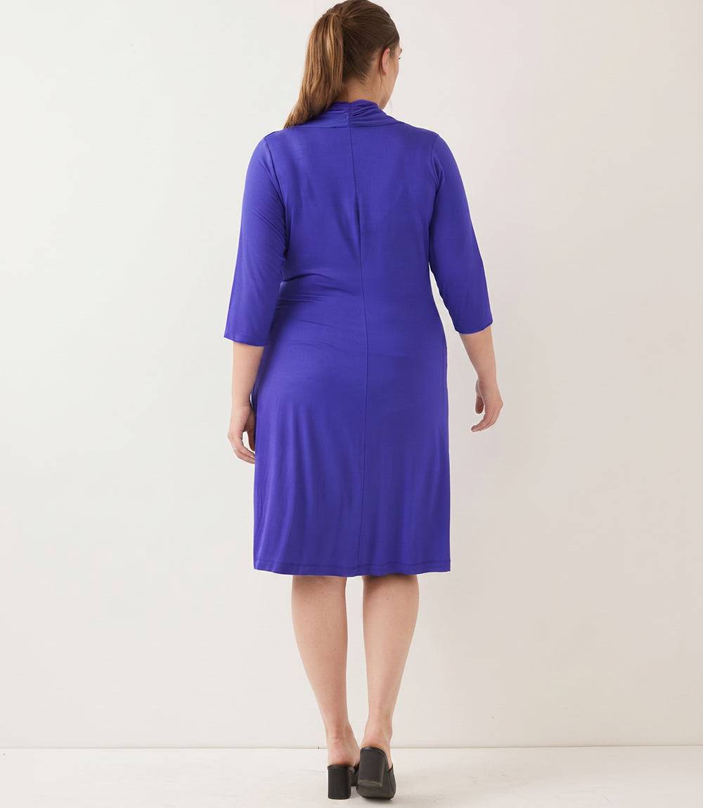 dress 3/4 Sleeve Cascade Wrap Dress