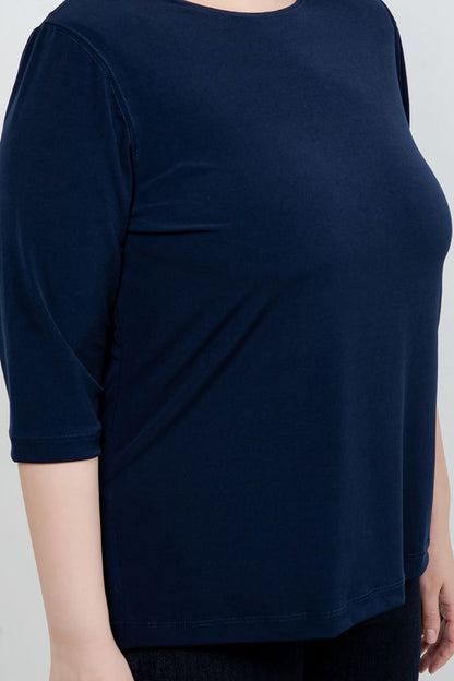 Tops Vikki Vi Jersey Navy 3/4 Sleeve Top