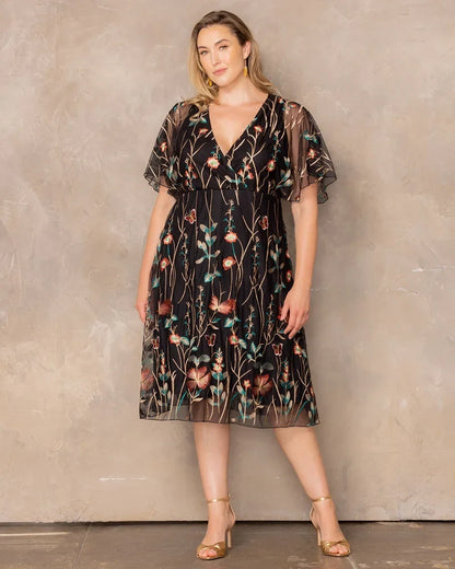 Dresses Sonnet Embroidered Midi Cocktail Dress