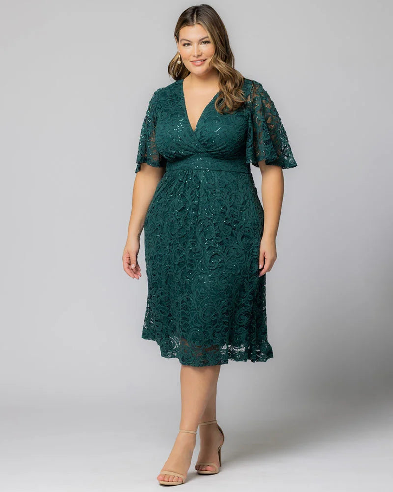 Dresses Starry Sequined Lace Cocktail Dress
