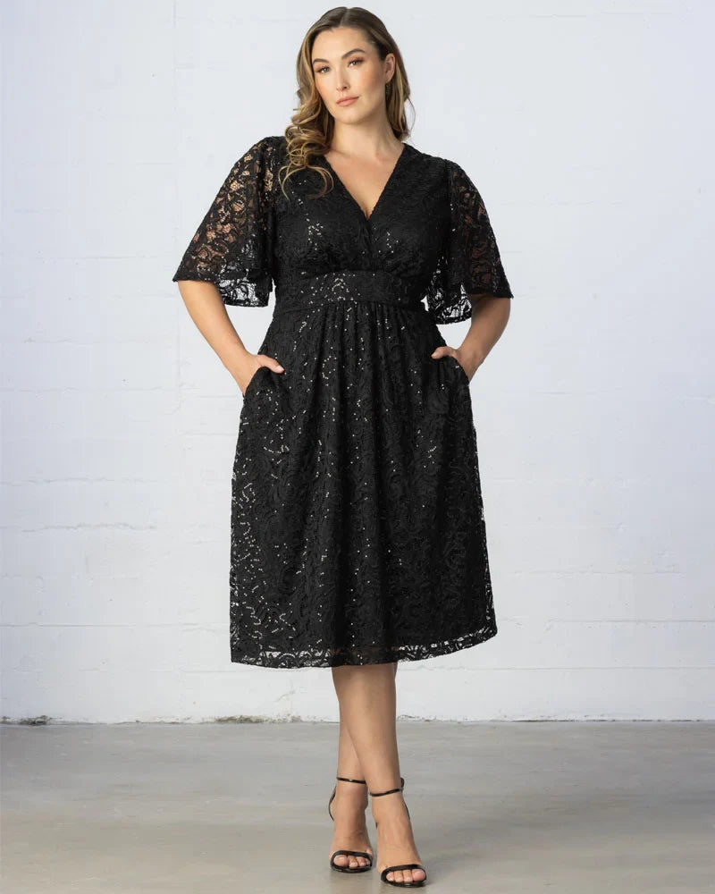 Dresses Starry Sequined Lace Cocktail Dress
