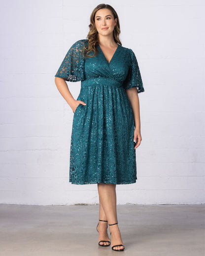 Dresses Starry Sequined Lace Cocktail Dress