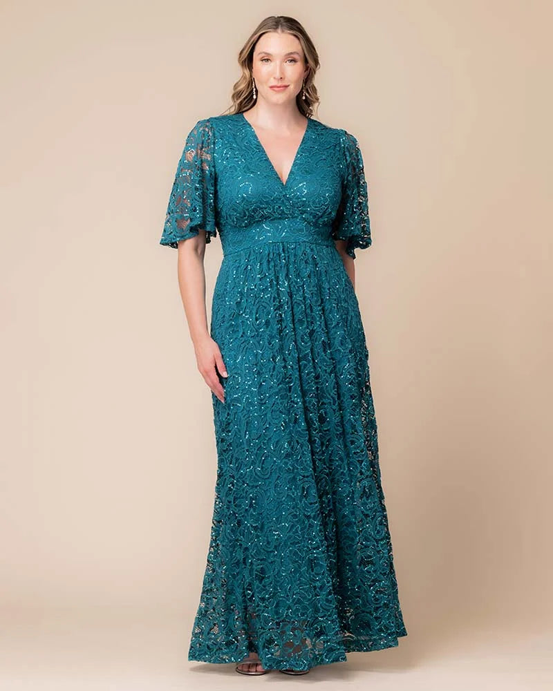 Dresses Luminous Sequin Lace Long Gown