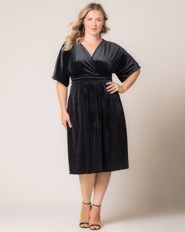 Angelic Velvet Midi Cocktail Dress