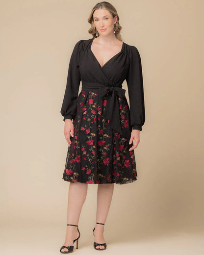 Chelsea Embroidered Midi Cocktail Dress